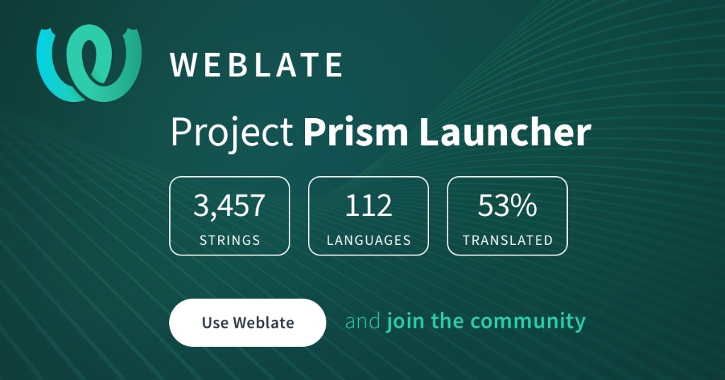 Weblate translation progress for Prism Launcher